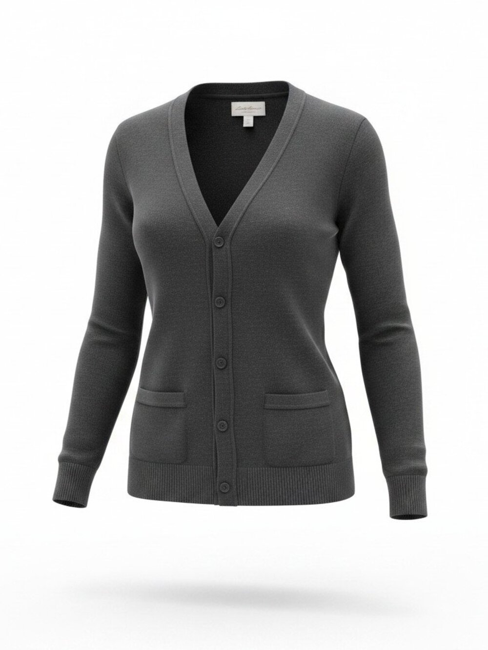Eddie Bauer Charcoal Grey Cotton Cashmere Cardigan Sweater - Size S